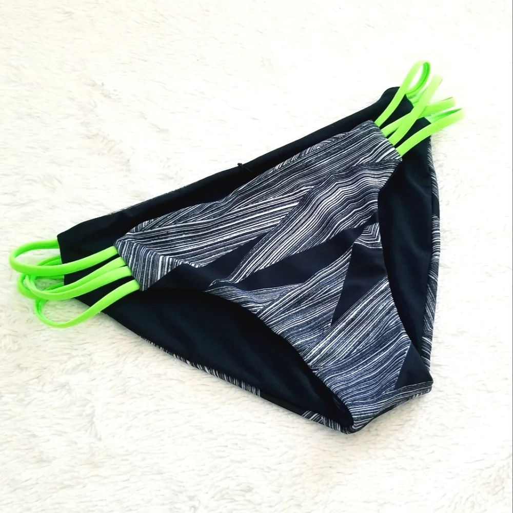 L*Space Low Down Neon Reversible Strappy Bikini Bottom NWT